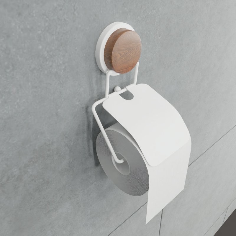 Держатель туалетной бумаги Fixsen Magic White FX-47010 с крышкой