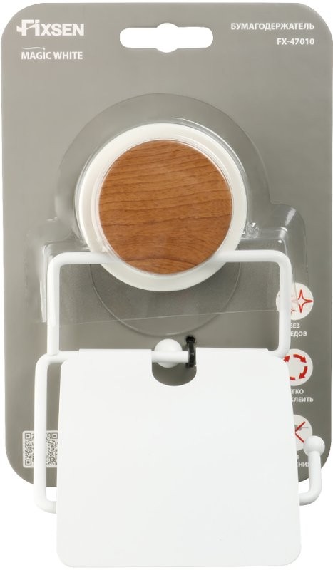 Держатель туалетной бумаги Fixsen Magic White FX-47010 с крышкой
