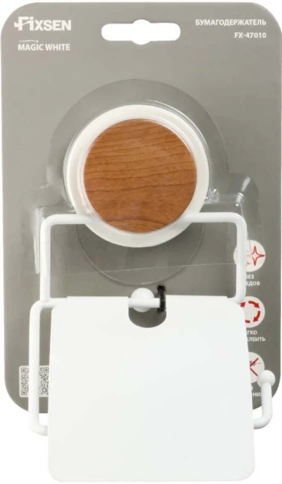 Держатель туалетной бумаги Fixsen Magic White FX-47010 с крышкой