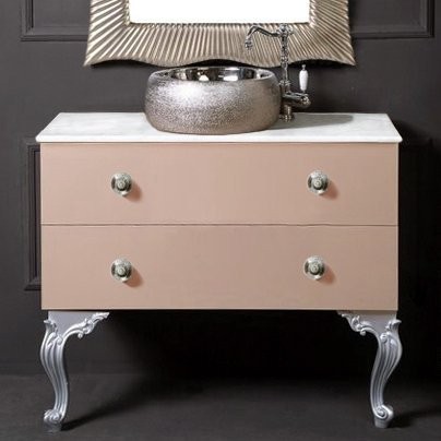 Тумба с раковиной Armadi Art NeoArt 100 капучино с ручками Flora хром, с ножками