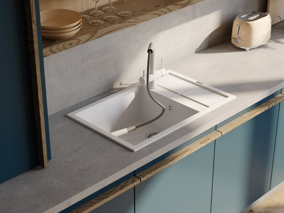 Комплект Мойка Omoikiri Sumi 79A-WH белый + Измельчитель Nagare slim 1250