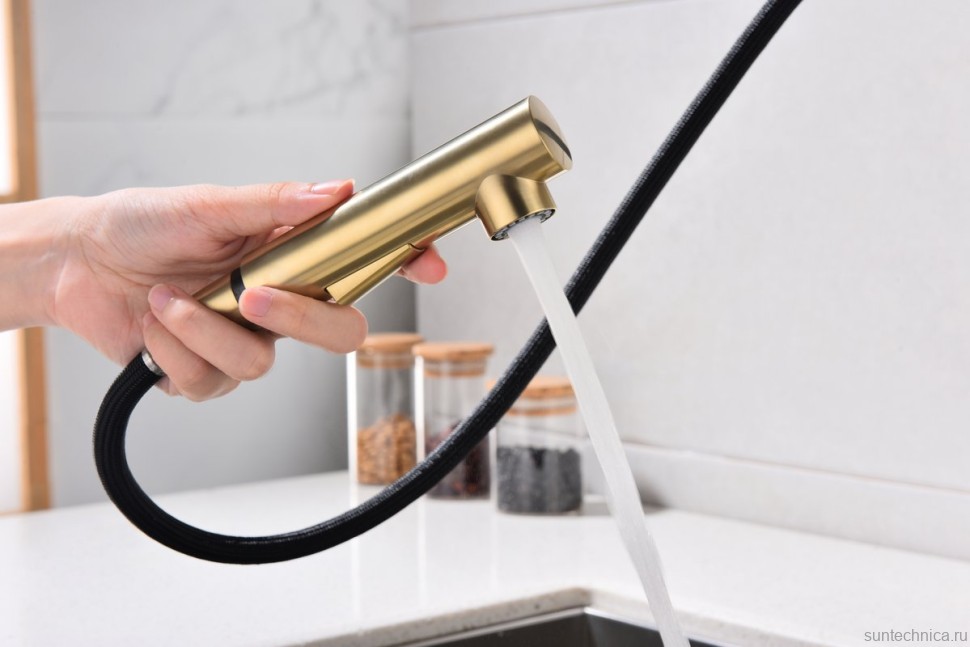 Смеситель для кухни Paulmark Neo Ne214419-LG светлое золото