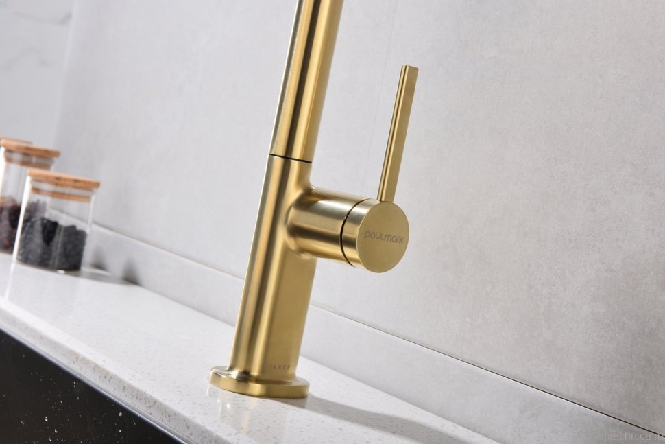 Смеситель для кухни Paulmark Neo Ne214419-LG светлое золото