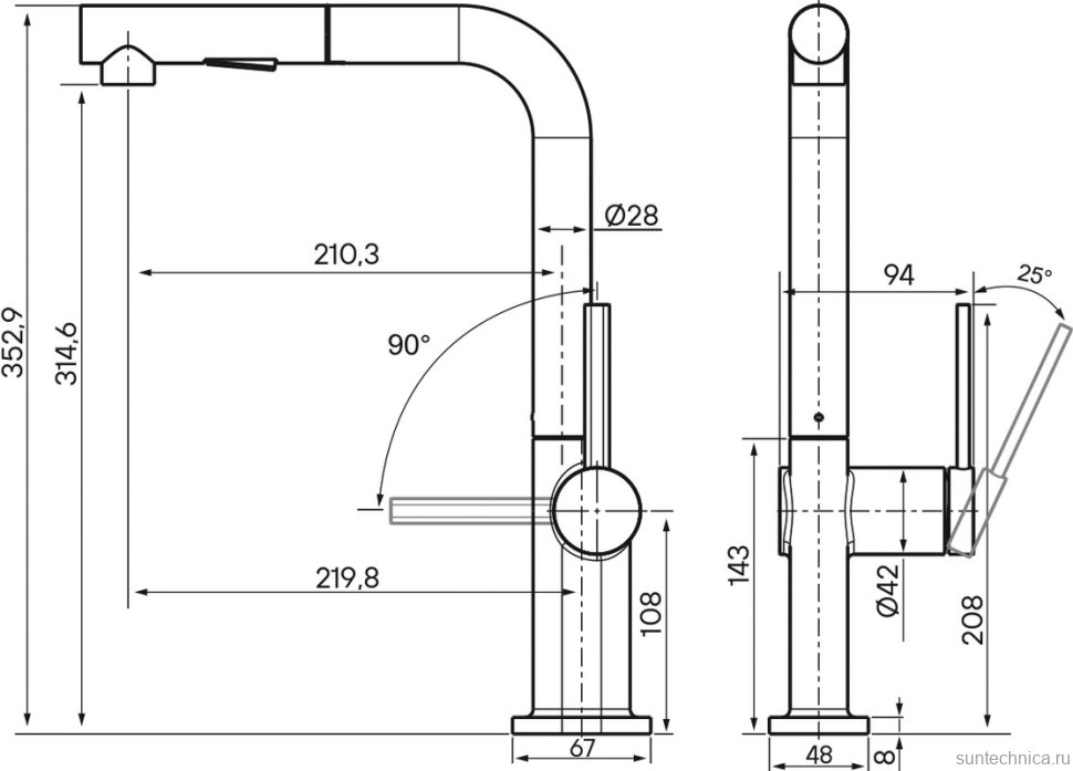 Смеситель для кухни Paulmark Neo Ne214419-LG светлое золото