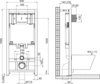 Комплект Унитаз подвесной BelBagno Loto BB070CHR/SC безободковый, с микролифтом, инсталляция BB002-80 с кнопкой BB005-PR-CHROME