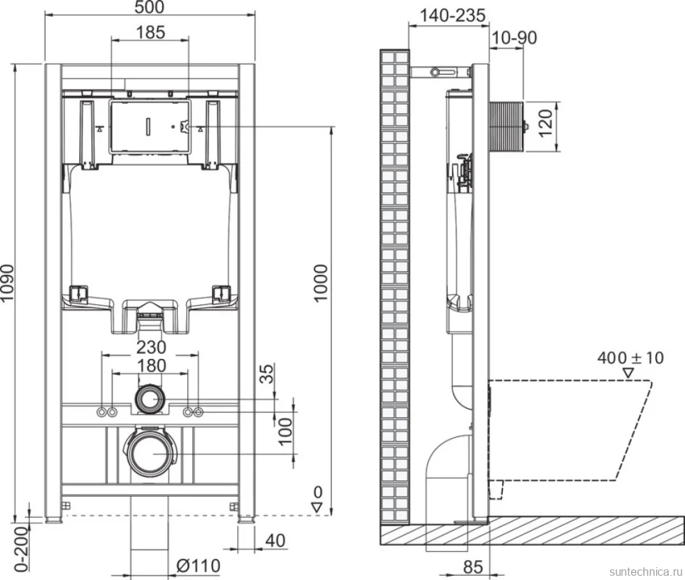 Комплект Унитаз подвесной BelBagno Loto BB070CHR/SC безободковый, с микролифтом, инсталляция BB002-80 с кнопкой BB005-PR-CHROME