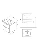 Тумба под раковину без столешницы Ravak Classic II SD 60 глянцевая белая, серая