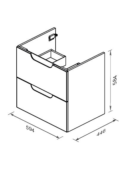 Тумба под раковину без столешницы Ravak Classic II SD 60 глянцевая белая, серая
