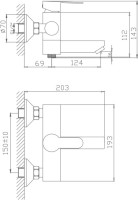 Смеситель для ванны с душем Haiba HB60801