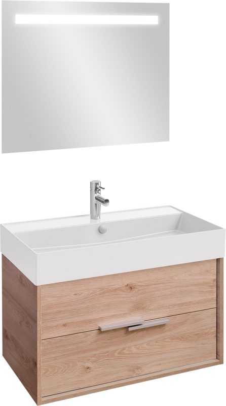 Мебель для ванной комнаты Jacob Delafon Vivienne 80 дуб давос, раковина белая