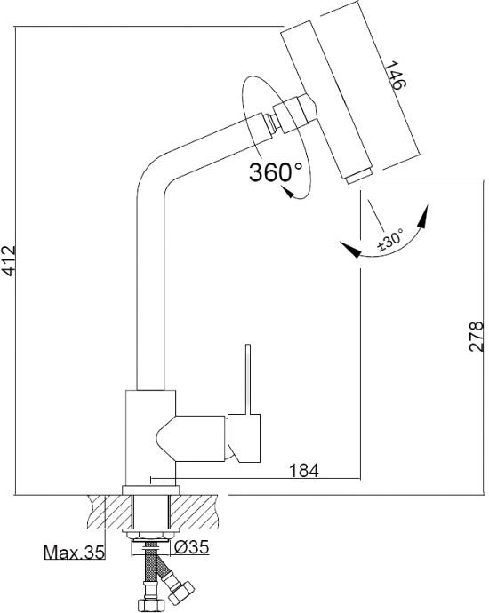 Смеситель для кухни Haiba HB304-1 HB73304-1