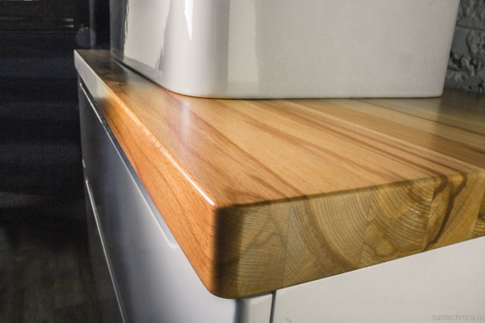 Тумба с раковиной Jorno Wood 60, белая, светлая столешница