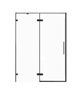 Душевая дверь в нишу Veconi Premium Alassio B 130x200, профиль матовый черный, стекло прозрачное