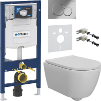 Комплект Унитаз подвесной DIWO Коломна 0700 с микролифтом + Инсталляция Geberit Duofix UP 320 111.300.00.5 + Кнопка Sigma 01 115.770.21.5 хром + Звукоизоляция + Крепления 111.815.00.1 к стене