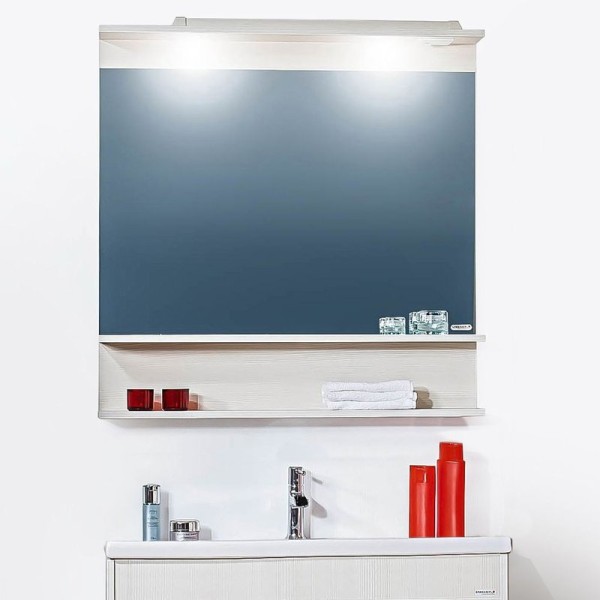 Зеркало Бриклаер Чили Чили 90 светлая лиственница С, с подсветкой и полкой