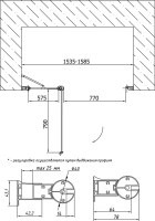 Душевая дверь в нишу Vegas Glass EP-F-1 155 07 01 L профиль матовый хром, стекло прозрачное