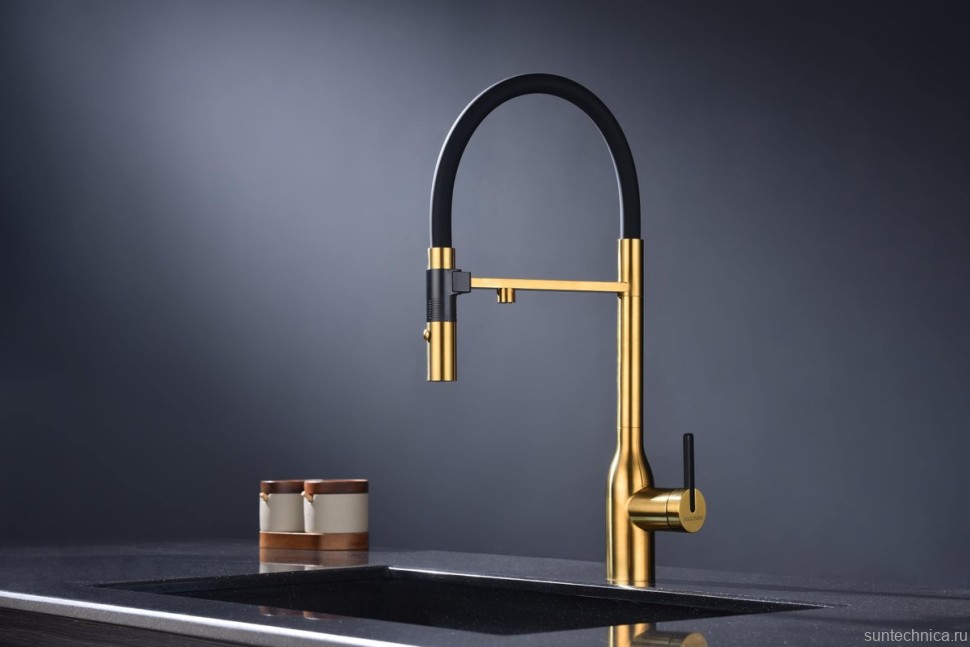 Смеситель для кухни Paulmark Magneto One Ma213188-BG брашированное золото