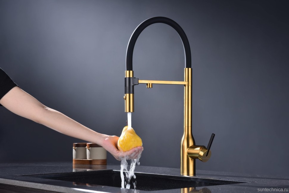 Смеситель для кухни Paulmark Magneto One Ma213188-BG брашированное золото