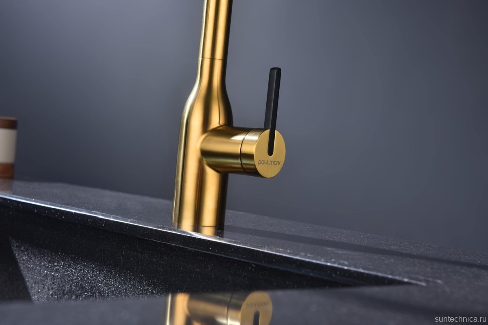Смеситель для кухни Paulmark Magneto One Ma213188-BG брашированное золото