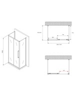 Душевой уголок Abber Schwarzer Diamant AG30150BMH-S80BM-S80BM 150х80 см, профиль матовый черный, стекло матовое