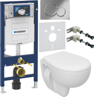 Комплект Унитаз подвесной Seramiksan Natura + Крышка + Инсталляция Geberit Duofix UP 320 111.300.00.5 + Кнопка Sigma 01 115.770.21.5 хром + Крепления 111.815.00.1 к стене + Звукоизоляция