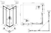 Душевой уголок Vincea Ultima VSS-7UL9090CL 90х90 см, профиль хром, стекло прозрачное