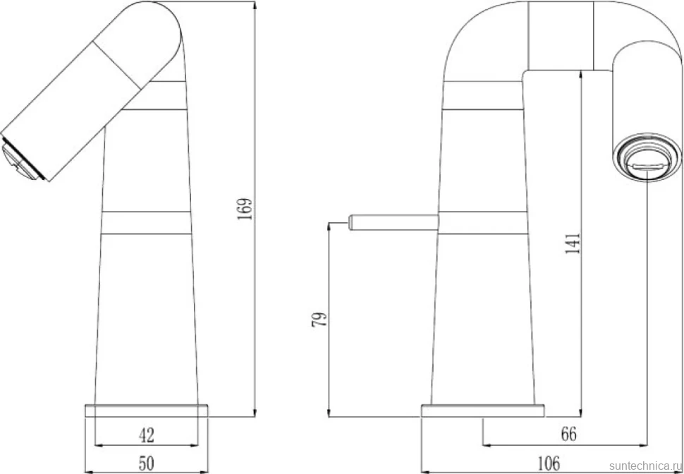 Смеситель для раковины Haiba HB10813-3 пепельный