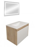 Тумба с раковиной Teymi Netta 70 дуб, белая