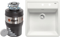 Комплект Мойка Blanco Panor 514501 белая глянцевая, два отверстия + Измельчитель Bort Alligator Mega