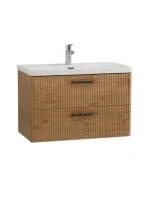 Мебель для ванной комнаты BelBagno Due 80 ручки матовый темный никель, rovere nature