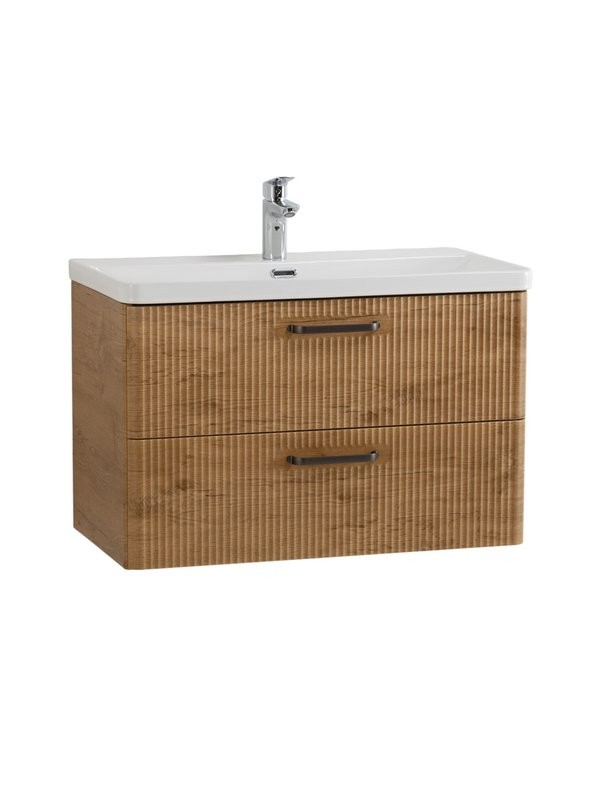 Мебель для ванной комнаты BelBagno Due 80 ручки матовый темный никель, rovere nature