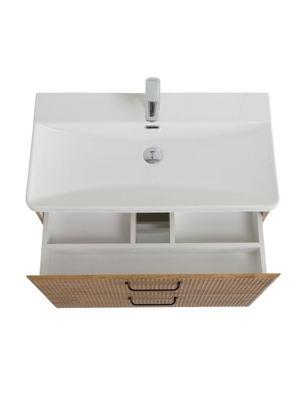 Мебель для ванной комнаты BelBagno Due 80 ручки матовый темный никель, rovere nature