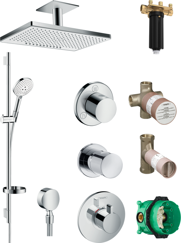 Душевой комплект Hansgrohe Rainmaker Select 460 (2 jet) 24004400 + 26631400 + 27506000 + 15932000 + 15972000 + 15756000