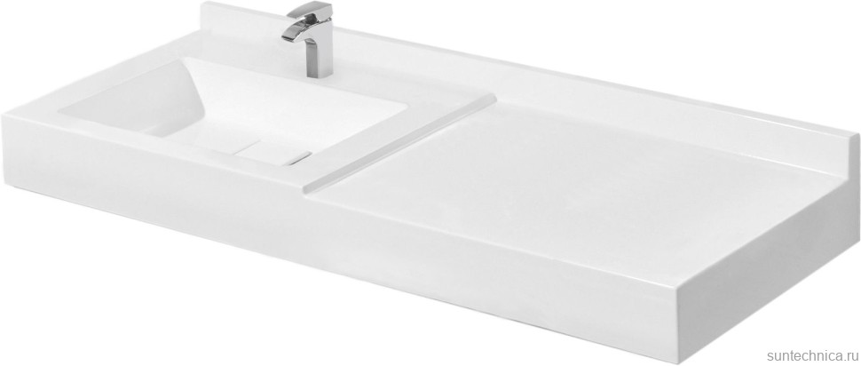 Тумба с раковиной AQUATON Сакура 120 L, ольха наварра, белая