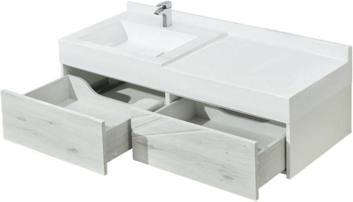 Тумба с раковиной AQUATON Сакура 120 L, ольха наварра, белая