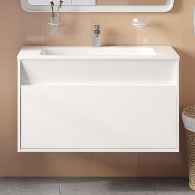 Тумба с раковиной IDDIS Esper 100 подвесная, белая