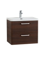 Тумба с раковиной BelBagno Due 60 ручки белые, noce