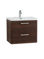 Тумба с раковиной BelBagno Due 60 ручки белые, noce