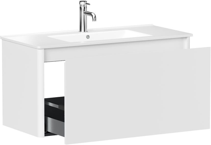 Тумба под раковину без столешницы Allen Brau Gravity 100 1 ящик, матовый белый