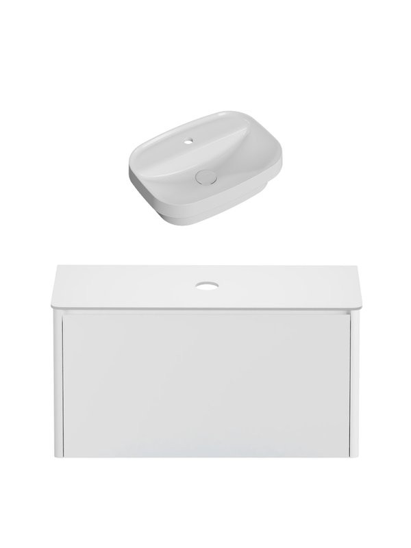 Тумба под раковину без столешницы Allen Brau Gravity 100 1 ящик, матовый белый