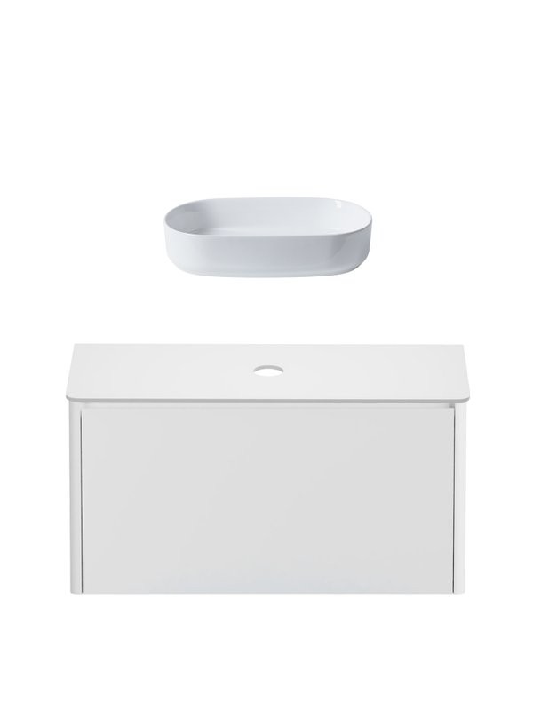 Тумба под раковину без столешницы Allen Brau Gravity 100 1 ящик, матовый белый