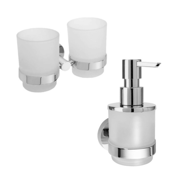 Набор Стакан Bemeta Omega 104110022, двойной + Дозатор Bemeta Omega 138709041