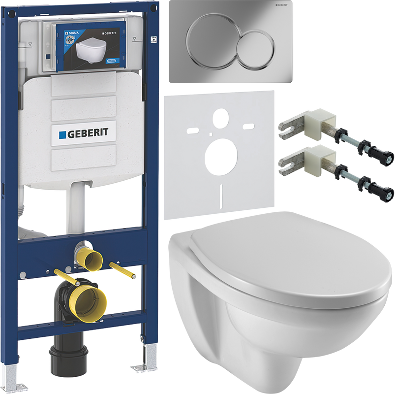 Комплект Унитаз подвесной Jacob Delafon Patio + Крышка E70021 с микролифтом + Инсталляция Geberit Duofix UP 320 111.300.00.5 + Кнопка Sigma 01 115.770.21.5 хром + Крепления 111.815.00.1 к стене + Звукоизоляция