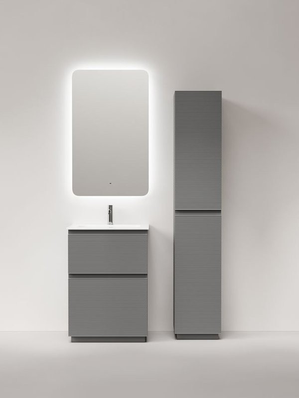 Мебель для ванной комнаты Sancos Folk Floor 60 напольная, ergraut soft, раковина CN7011