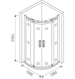 Душевой уголок Good Door Galaxy R-TD-100-C-CH