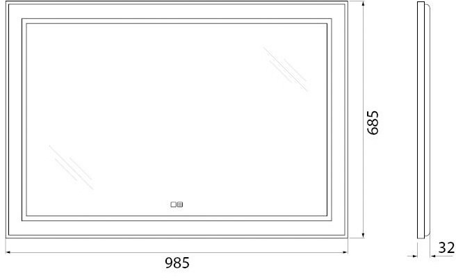 Зеркало BelBagno Kraft SPC-KRAFT-985-685-TCH-WARM с подогревом