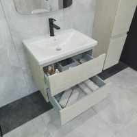 Тумба с раковиной Caprigo Forte 65 подвесная, беленый дуб