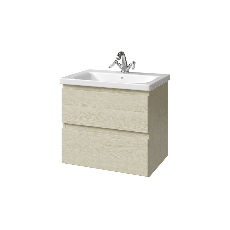 Тумба с раковиной Caprigo Forte 65 подвесная, беленый дуб