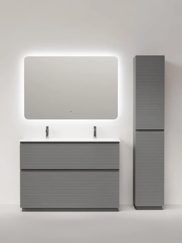 Мебель для ванной комнаты Sancos Folk Floor 120 напольная, ergraut soft, раковина CN7016
