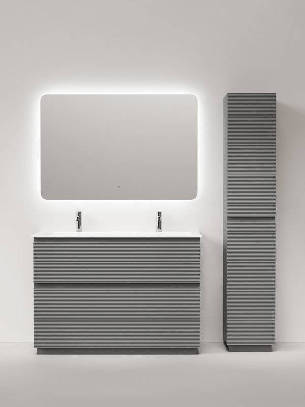 Мебель для ванной комнаты Sancos Folk Floor 120 напольная, ergraut soft, раковина CN7016